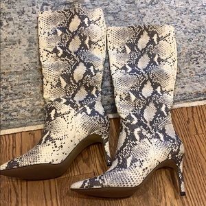 Steve Madden Knee High Snakeskin Boots